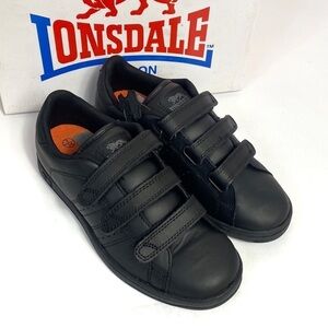 Lonsdale Leyton black leather sneakers NIB